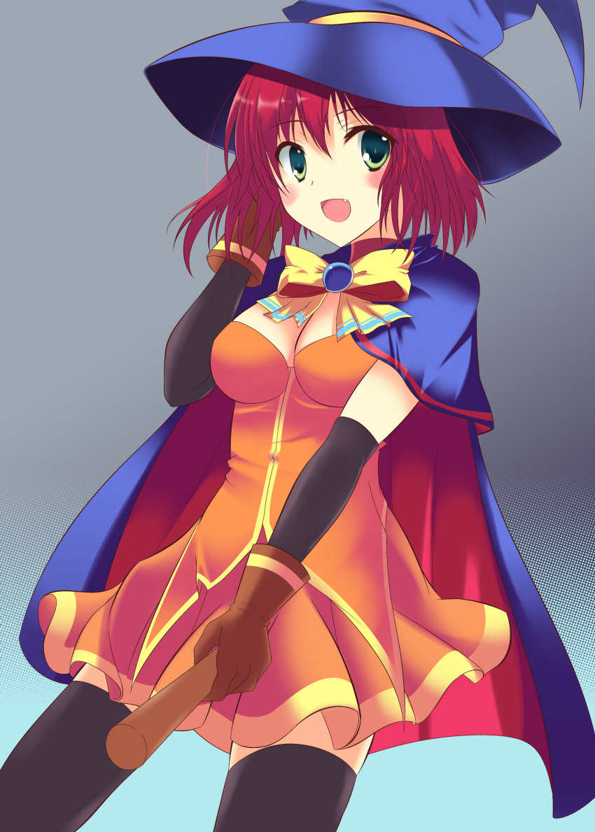 absurdres, alice_wishheart, black_legwear, blush_stickers, bow, breasts, cape, gloves