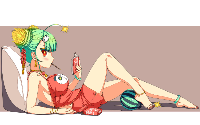 1920x1200, ahoge, animal_hair_ornament, anklet, bangs, bare_legs, bare_shoulders, barefoot
