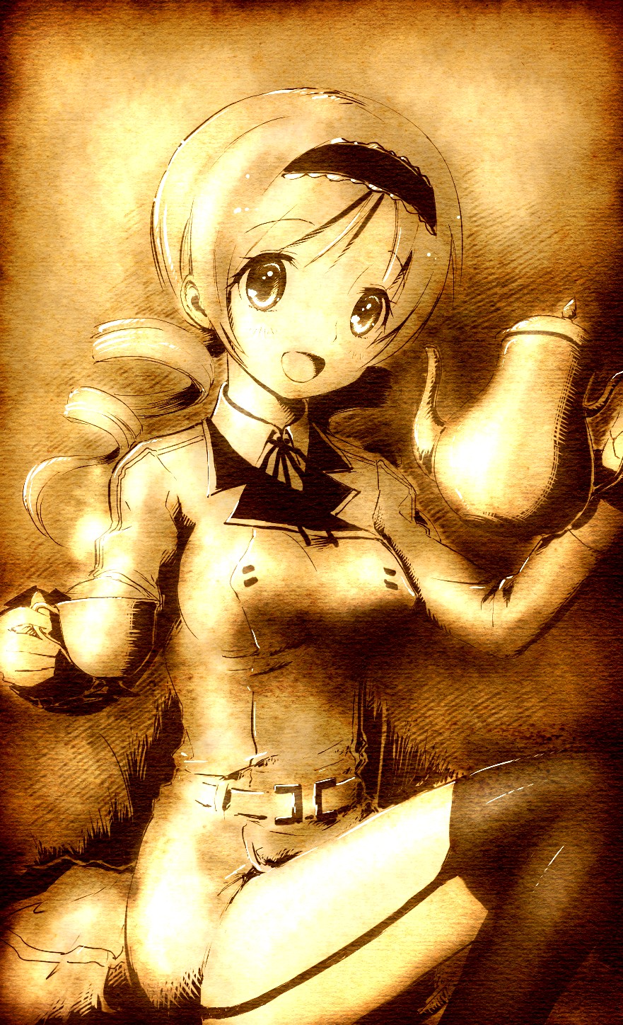 black_legwear, breasts, cecilia_alcott, cecilia_alcott_(cosplay), cosplay, drill_hair, garter_straps, hairband