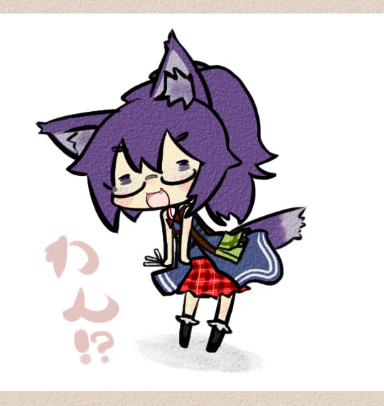 :3, animal_ears, bag, blush, cat_ears, cat_tail, chibi, glasses