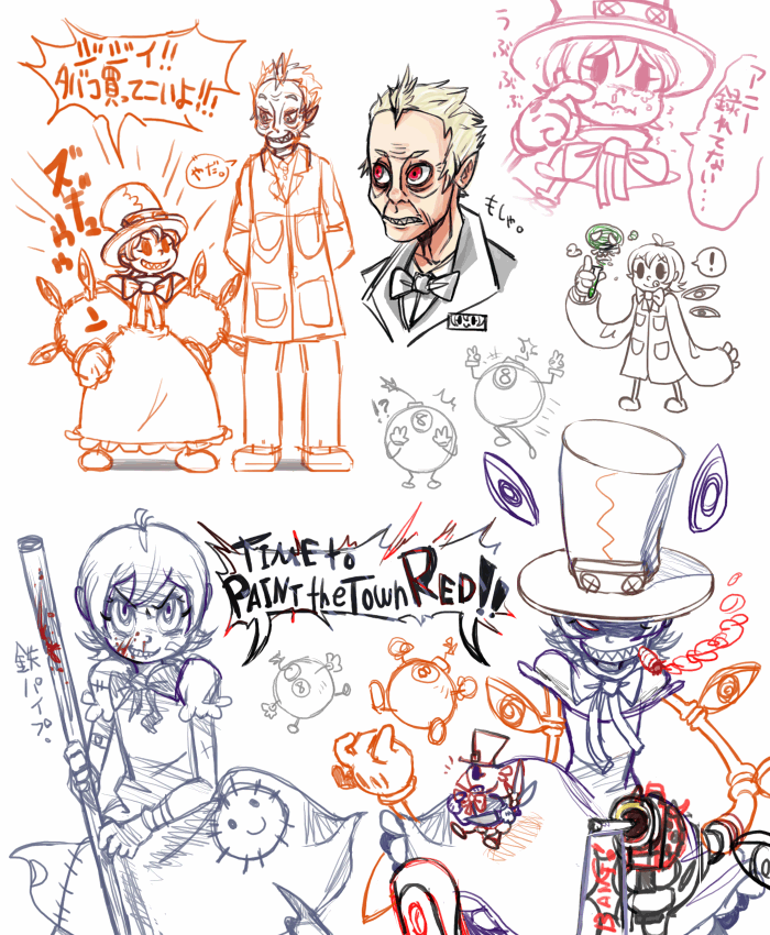 >:), 1boy, 1girl, aiming_at_viewer, avery_(skullgirls), avian_(skullgirls), black_eyes, bleeding