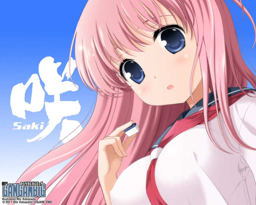 haramura_nodoka, kobayashi_ritsu, mahjong, pink_hair, saki, school_uniform, wallpaper