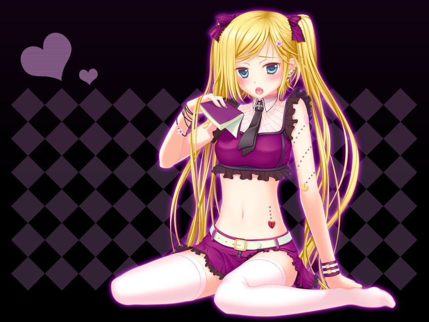 33paradox, absurdres, aqua_eyes, blonde_hair, blush, bracelet, hair_ornament, heart