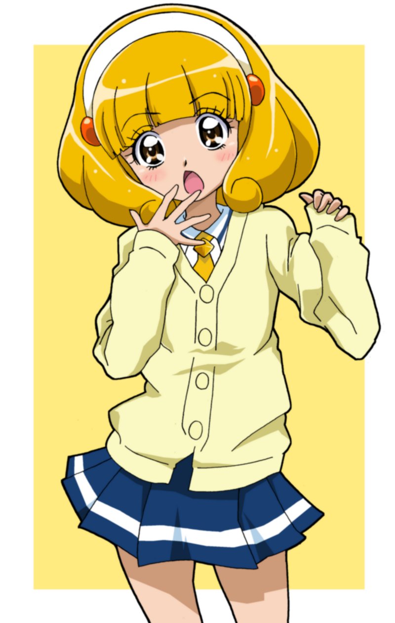 bad_id, blonde_hair, blush, cardigan, fukushima_masaru, hairband, highres, kise_yayoi