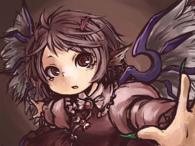 animal_ears, claws, dress, fingernails, long_fingernails, mystia_lorelei, no_hat, no_headwear