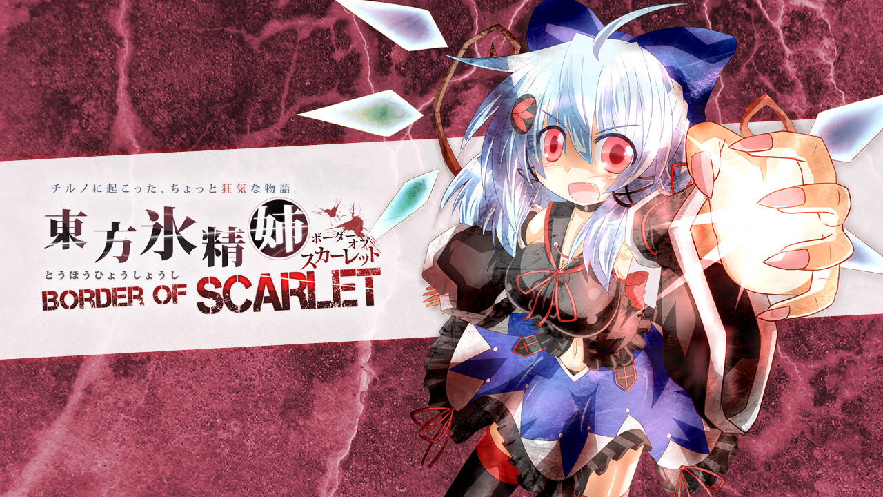 bare_shoulders, black_legwear, blue_hair, bow, breasts, cirno, cosplay, detached_sleeves