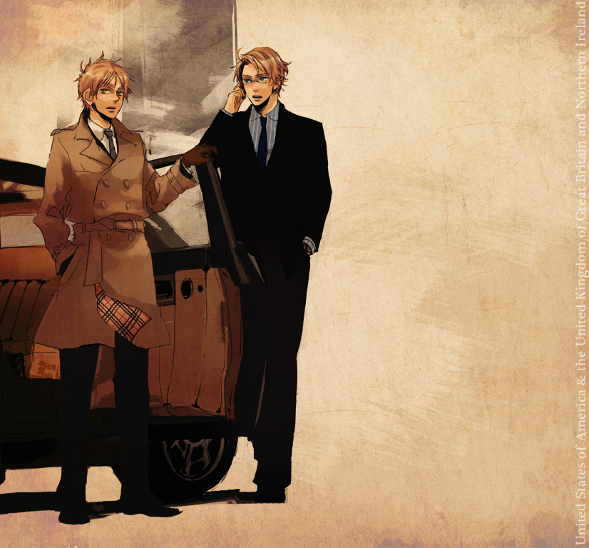 ahoge, america_(hetalia), axis_powers_hetalia, blonde_hair, blue_eyes, car, character_name, coat