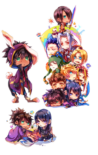 alexei_(tales_of_vesperia), alexei_dinoia, animal_ears, bunny_ears, chibi, flynn_scifo, harry_whitehorse, karol_capel