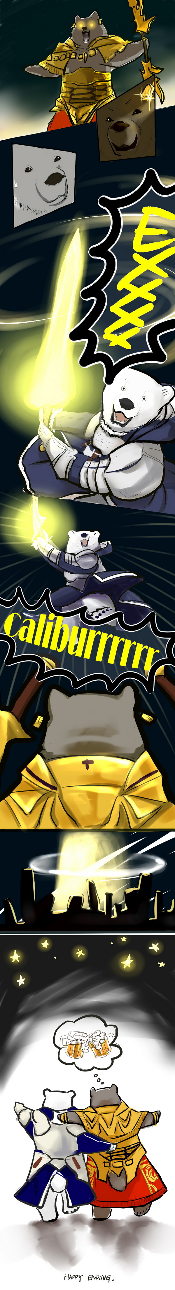 archer_(fate/prototype), archer_(fate/prototype)_(cosplay), armor, bear, bow_(weapon), excalibur, excalibur_(fate/prototype), fate/prototype