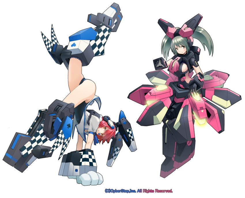 animal_ears, breasts, bunny_ears, cosmic_break, grey_hair, handstand, highres, lily_rain