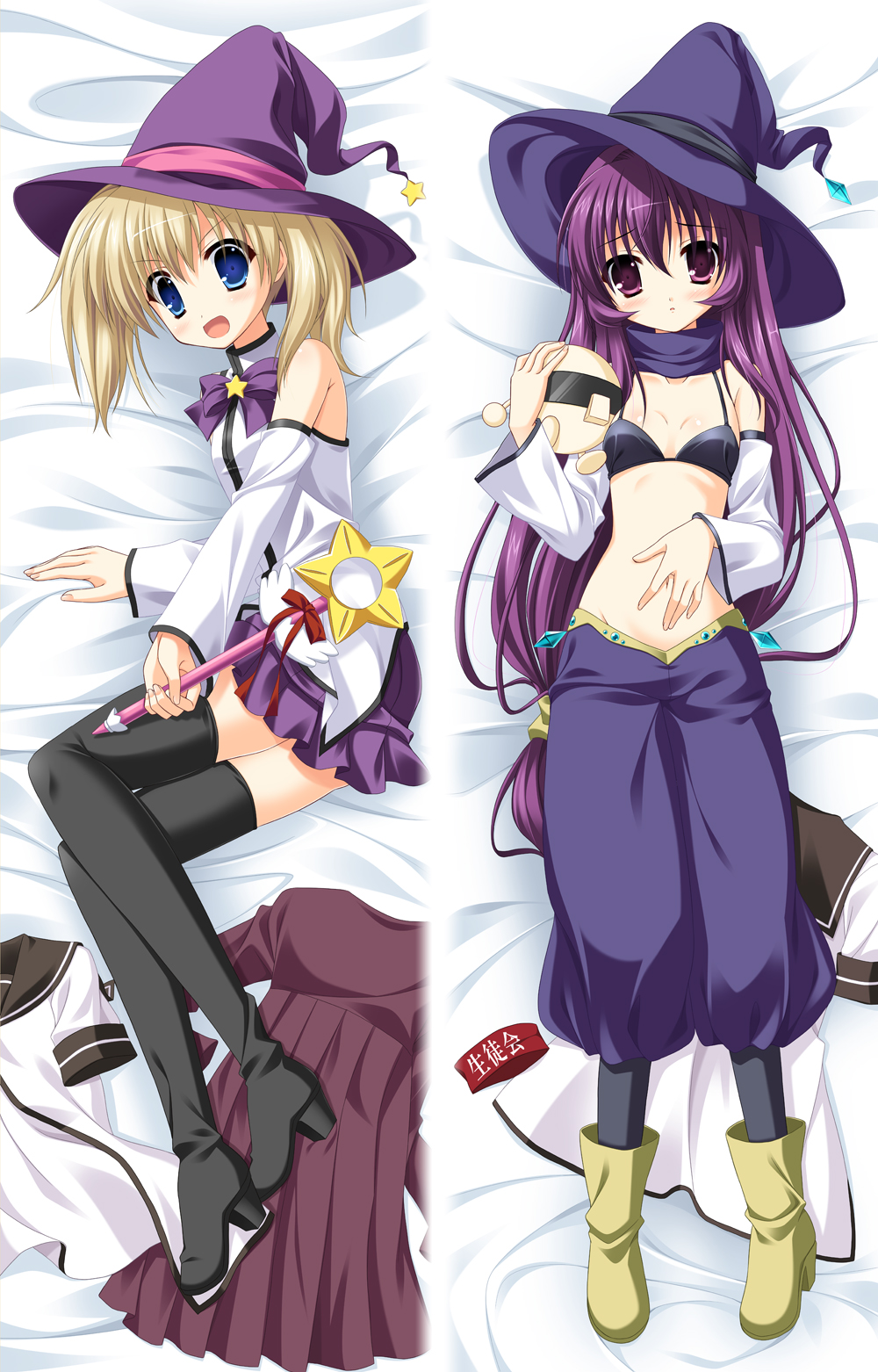 >:), >:d, :d, black_legwear, blonde_hair, blue_eyes, boots, bow
