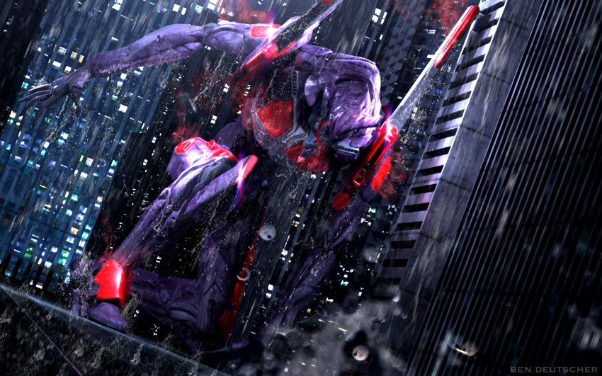 building, eva-01, jpeg_artifacts, mecha, neon_genesis_evangelion