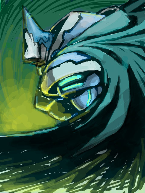 armor, cape, full_armor, green_background, helmet, male, rough, sakakai_toppa