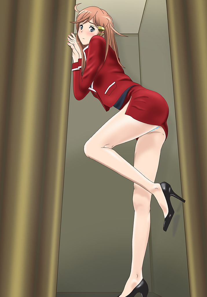 blue_eyes, blush, formal, hair_ornament, hairclip, high_heels, hiropyon, katou_marika