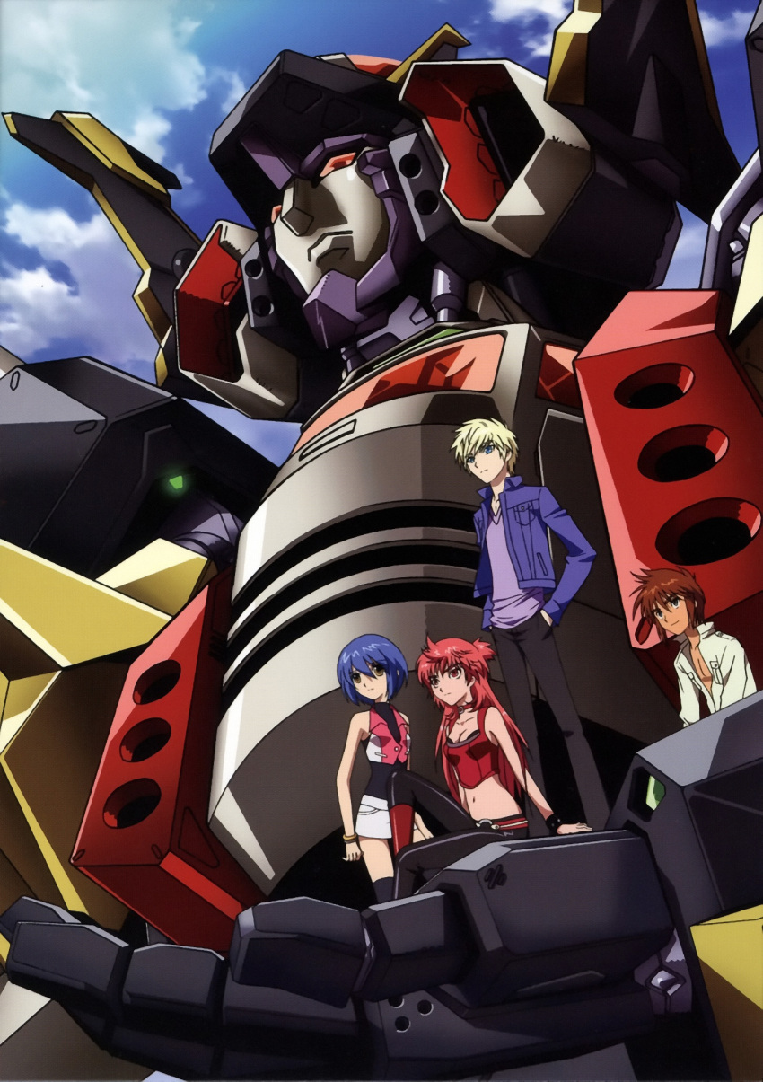 hidaka_aoi, highres, johnny_burnette, juusou_kikou_dancouga_nova, mecha, official_art, oobari_masami, sakuya_kamon, super_robot, tachibana_kurara