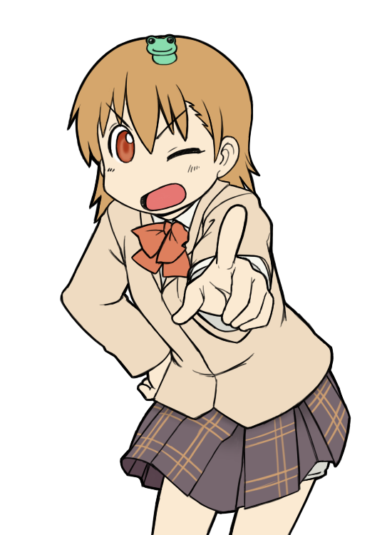 brown_hair, frog, gekota, hyadain_no_kakakata_kataomoi_-_c, kuontendou, misaka_mikoto, nichijou, parody