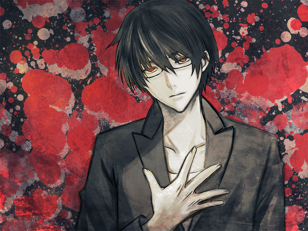 black_hair, bokuto, glasses, hiyama_kiyoteru, male, red_eyes, vocaloid