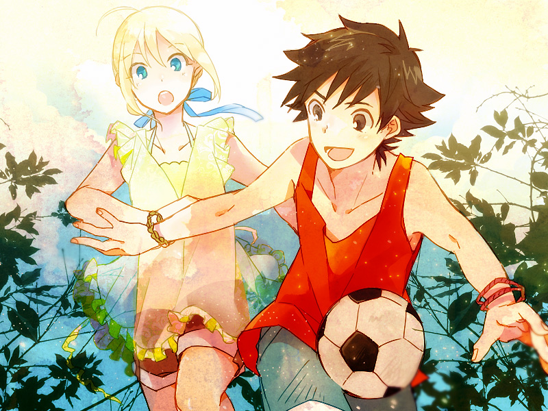 1girl, ahoge, ball, black_eyes, black_hair, blonde_hair, casual, child