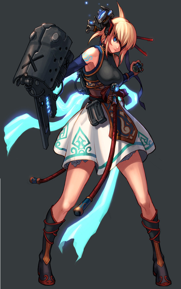 ammo_clip, ammo_clips, boots, dungeon_and_fighter, dungeon_fighter_online, female_gunner, female_gunner_(dungeon_and_fighter), female_spitfie