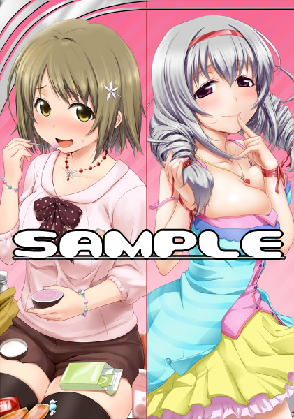 :d, blush, bow, bracelet, breasts, brown_eyes, brown_hair, casual