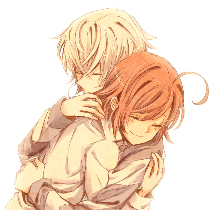 ahoge, brown_hair, closed_eyes, eyes_closed, hug, last_order, to_aru_majutsu_no_index, white_hair, yamano_(151515)