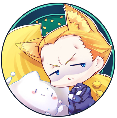 :3, adalove, animal_ears, blonde_hair, blue_eyes, cat_ears, chibi, fate/zero, fate_(series), food, fox_ears, fox_tail, fruit, kayneth_archibald_el-melloi, kemonomimi_mode, lemon, lowres, male, mercury, tail, volumen_hydragyrum