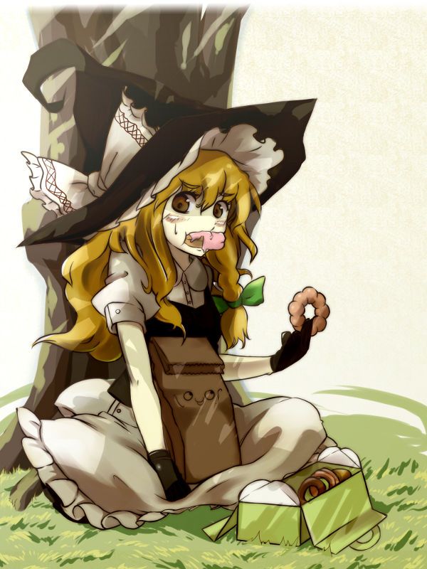 apron, blonde_hair, blush_stickers, bow, box, braid, buttons, diohazard