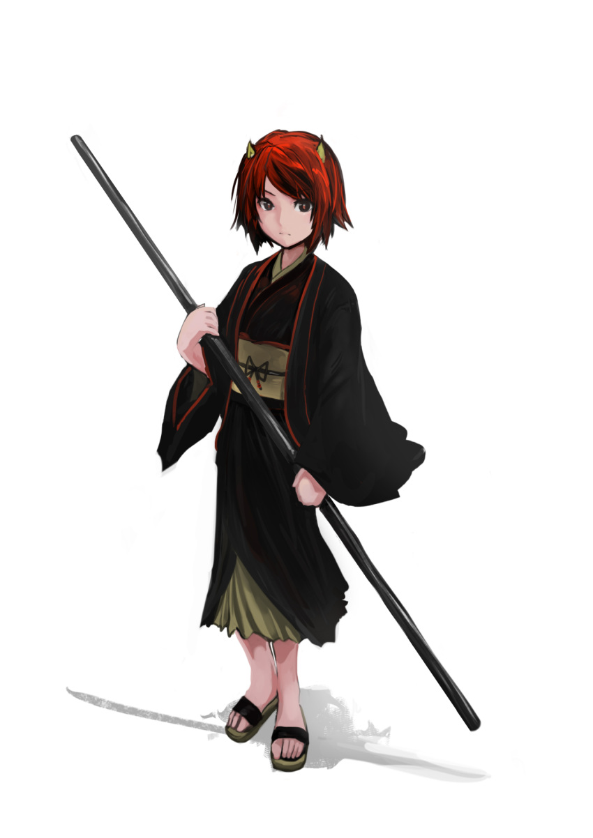 androgynous, character_request, copyright_request, highres, japanese_clothes, kamemushi_(hoozuki), kimono, orange_hair