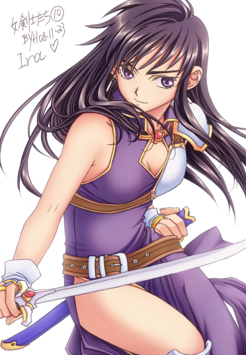 aira_(fire_emblem), armor, belt, black_hair, breasts, bridal_gauntlets, cape, character_name