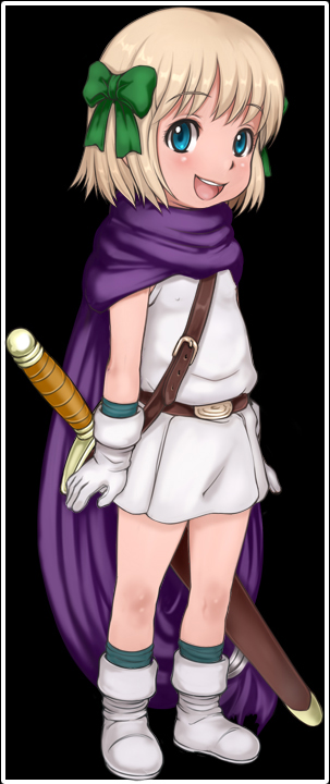 belt, bianca's_daughter, bianca's_daughter, blonde_hair, blue_eyes, boots, bow, cape