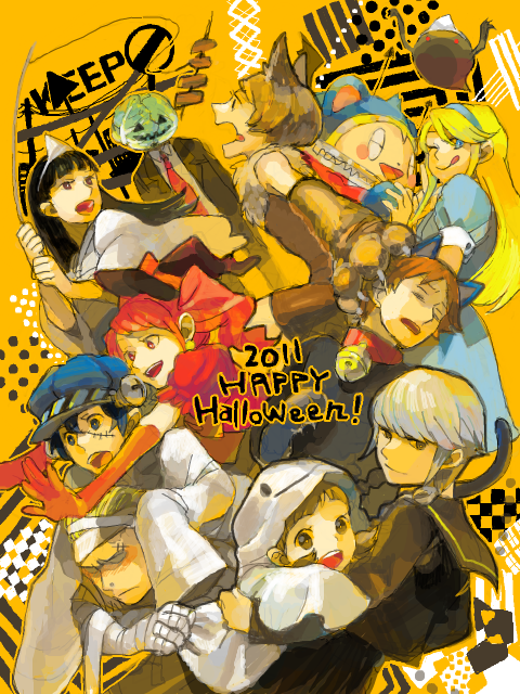 alternate_costume, amagi_yukiko, androgynous, animal_ears, brack-box9, cabbage, cat_ears, crossdressinging