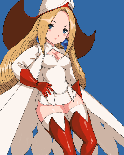 blue_eyes, blush, bravely_default:_flying_fairy, bravely_default_flying_fairy, earrings, gloves, hat, holly_white