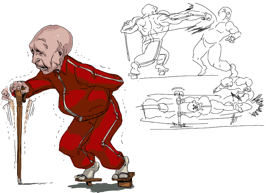 bald, fighting_game, jintetsu, jumper, move_chart, muscle, old_man, original