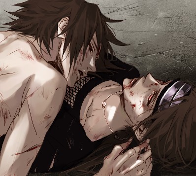 atop, black_eyes, blood, brown_hair, cuts, death, injury, jewelry