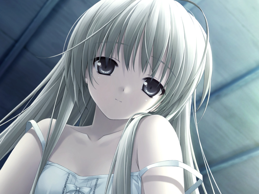 bare_shoulders, bow, camisole, close, close-up, face, flat_chest, game_cg
