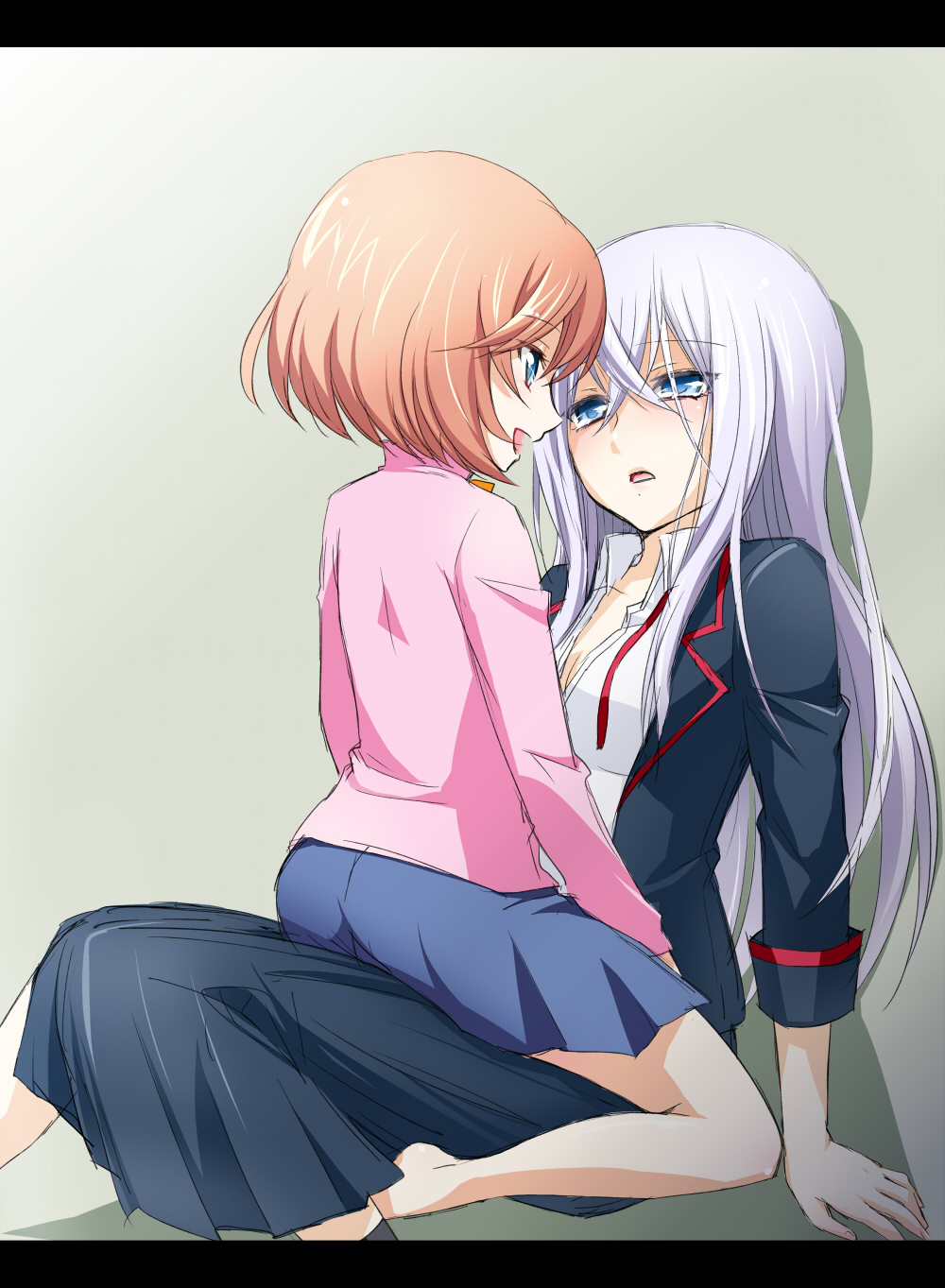barefoot, black_legwear, blue_eyes, breasts, brown_hair, cardfight!!_vanguard, child, cleavage