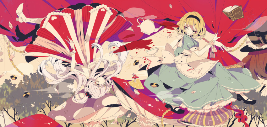 alice_in_wonderland, alice_margatroid, alice_margatroid_(pc-98), apron, black_eyes, blonde_hair, blone_hair, blue_eyes