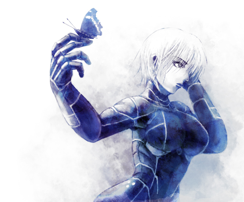 breasts, butterfly, cenes_crawford, hair_over_one_eye, key-chang, kinei, large_breasts, short_hair