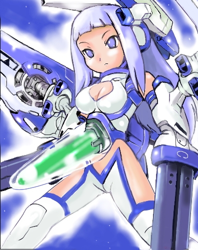 blue_eyes, blue_hair, breasts, cleavage, cleavage_cutout, cockpit, impossible_clothes, large_breasts