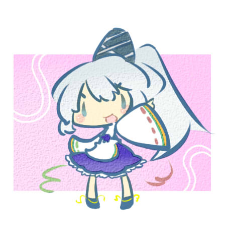 blush, chibi, hat, homurabi, japanese_clothes, kariginu, lowres, mononobe_no_futo