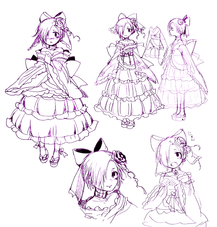 dress, earrings, frills, gothic_lolita, hair_ornament, hair_over_one_eye, idolmaster, idolmaster_cinderella_girls
