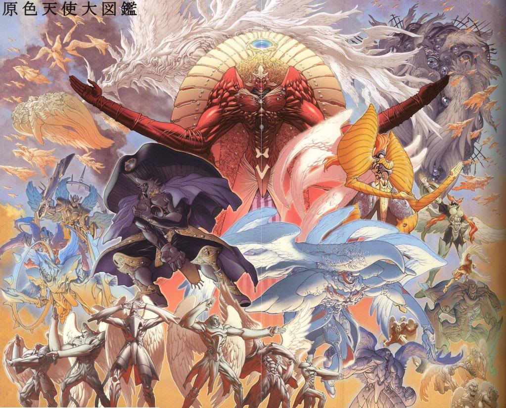 angel, bastard!!, epic, gabriel, michael_(bastard!!), raphael, sandalphon, wings