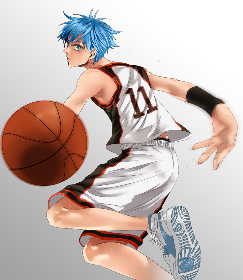 1boy, ball, basketball, basketball_uniform, blue_eyes, blue_hair, kuroko_no_basuke, kuroko_tetsuya