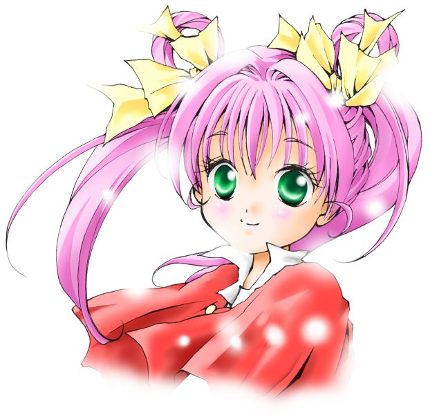 aya-bu, green_eyes, hair_ribbon, hair_rings, idol_tenshi_youkoso_youko, long_hair, pink_hair, ribbon