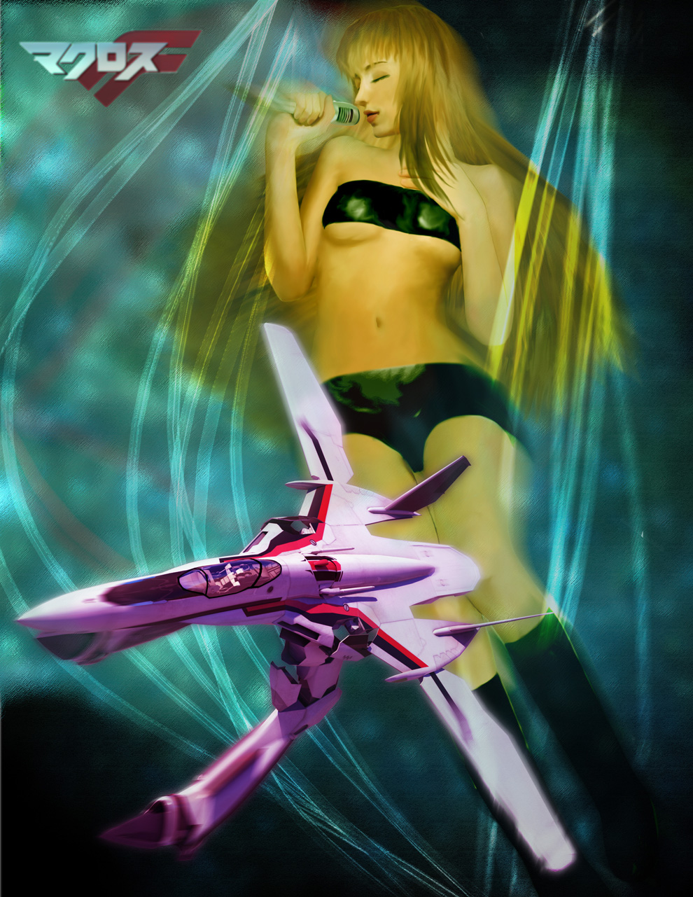 3d, blonde_hair, closed_eyes, cockpit, ex-gear, gerwalk, highres, lips