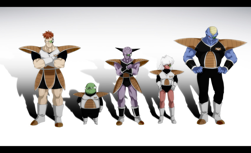 armor, blue_skin, boots, brown_hair, burter, captain_ginyu, crossed_arms, dragon_ball