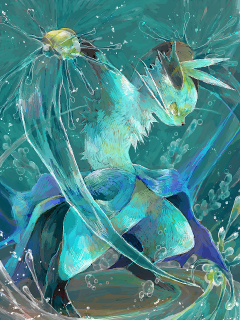 artist_request, creature, dewott, fighting, fighting_stance, kanami, no_humans, pokemon