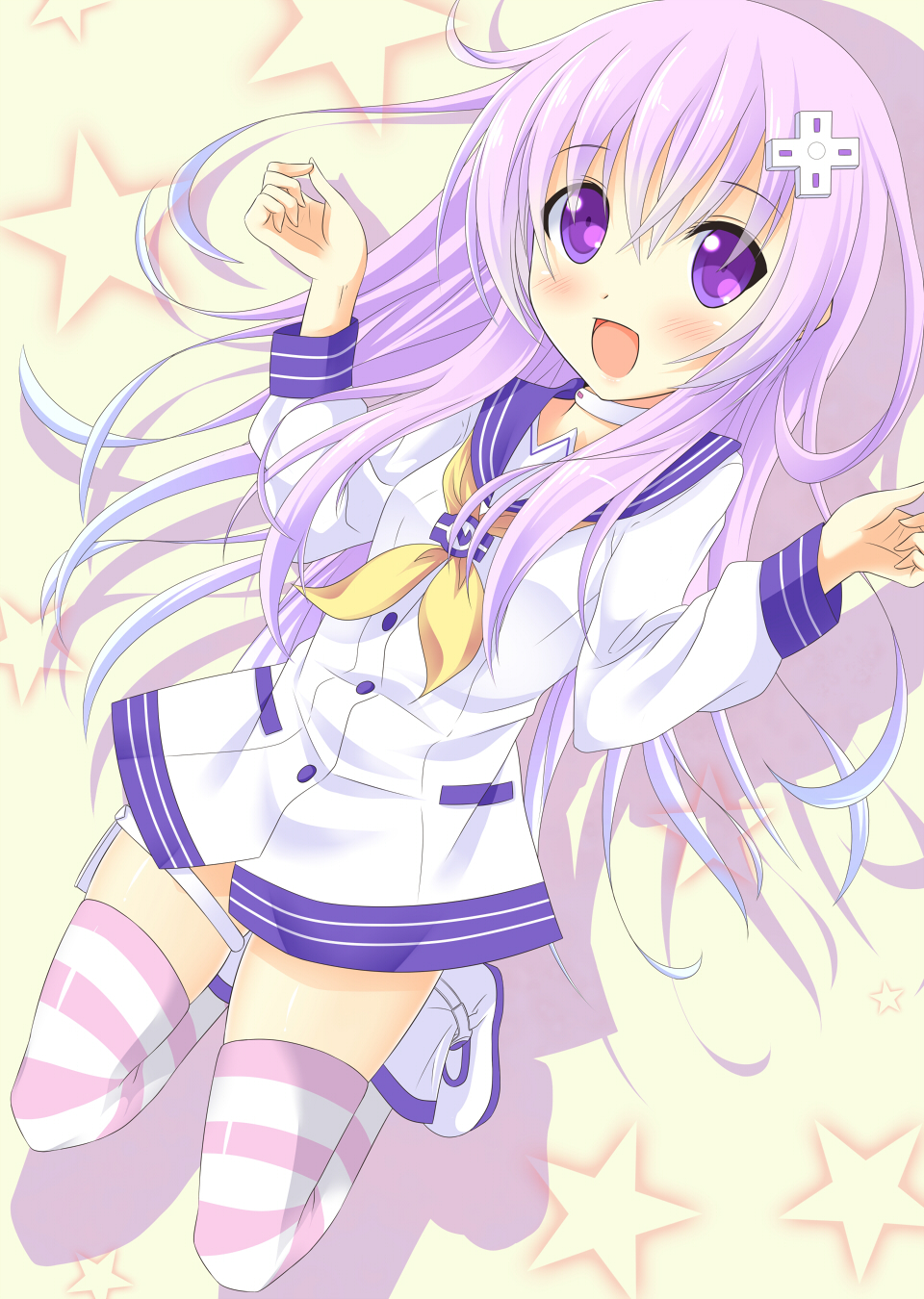 :d, akane_miu, choujigen_game_neptune, choujigen_game_neptune_mk2, d-pad, hair_ornament, hairclip, highres