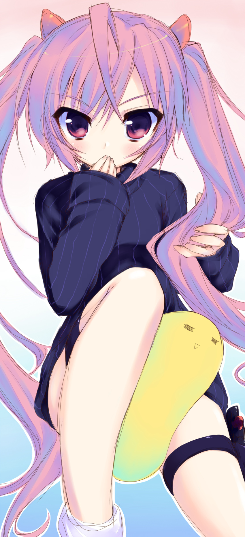 absurdres, ahoge, covering_mouth, hair_tussle, hidan_no_aria, highres, kanzaki_h_aria, long_hair