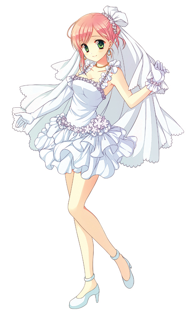 asymmetrical_clothing, ayamisiro, breasts, cleavage, dress, earrings, estellise_sidos_heurassein, gloves